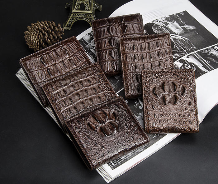 BRUCEGAO's brown handmade crocodile wallet