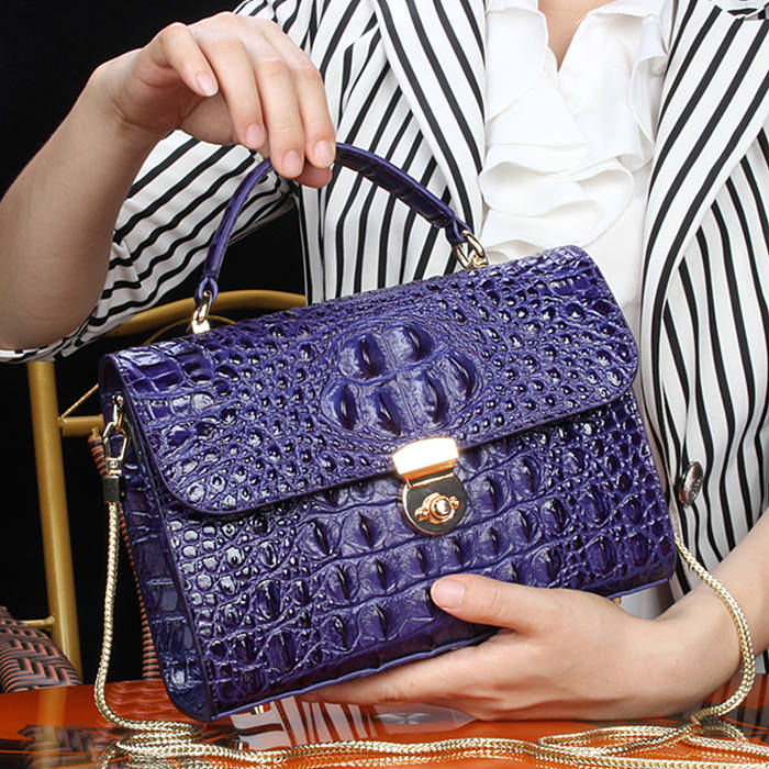 Crocodile Handbag-2018 for BRUCEGAO-Purple