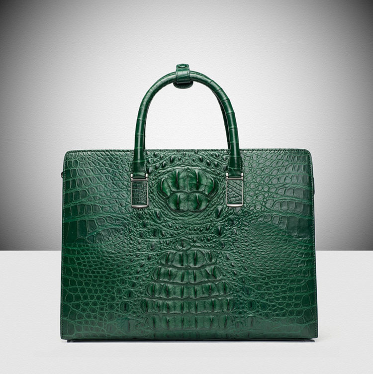 Genuine Alligator Skin Business Bag-Green
