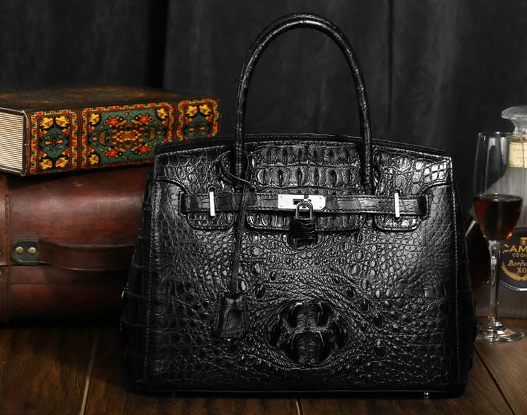 Genuine Siamese crocodile leather handbag