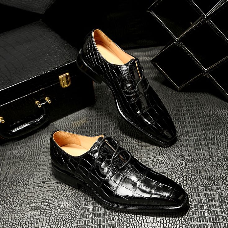 Handmade alligator dress shoes for men