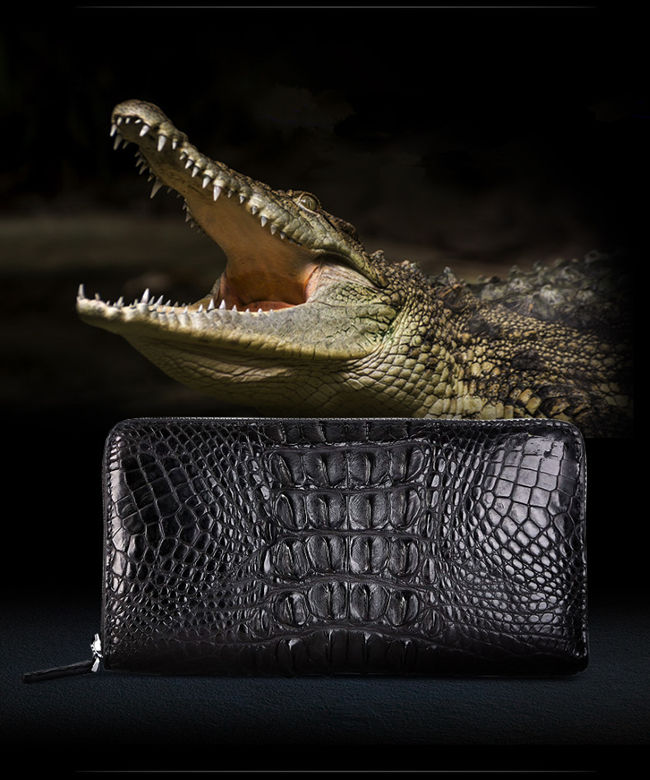 BRUCEGAO's Crocodile Leather Wallet for Men