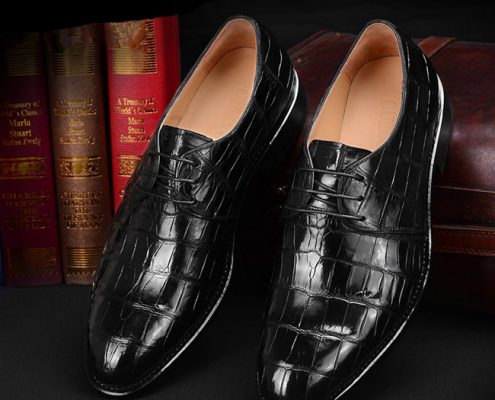 Black Alligator Leather Shoes