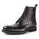 Black Genuine Alligator Boots