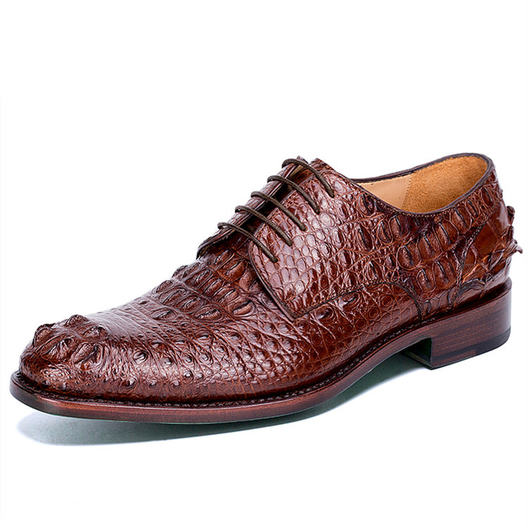 Brown Genuine Crocodile Leather  Shoes 