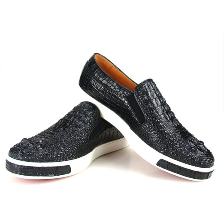 Navy Blue Handmade Alligator Skin Shoes