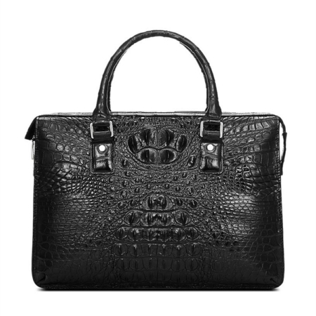 Classic Black Genuine Crocodile Briefcase