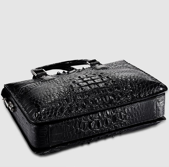 Small Genuine Crocodile Briefcase, Laptop Bag for Men