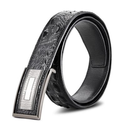 Classic leather belt with polished golden H buckle - Alligator – ABP  Concept