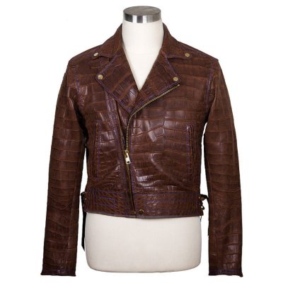 Fur Caravan Crocodile Leather Jacket for Men