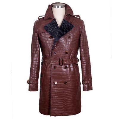 Genuine Alligator Leather Overcoat for Women