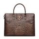 Genuine Brown Crocodile Bag,Crocodile Business Bag for Men
