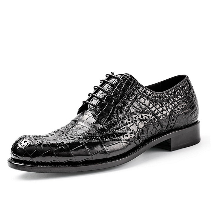 mens black alligator dress shoes