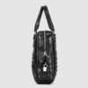 Small Black Genuine Crocodile Briefcase Bag-Side