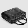 Small Black Genuine Crocodile Briefcase Bag-Top