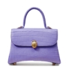 Alligator City Bag, Alligator Handbag, Alligator Crossbody Bag-Purple