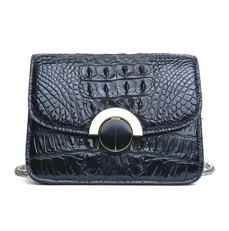 Alligator Leather Purse, Alligator Leather Cross-body Bag-Black