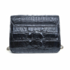 Alligator Leather Purse, Alligator Leather Cross-body Bag-Black-Back