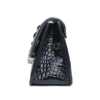 Alligator Leather Purse, Alligator Leather Cross-body Bag-Black-Side