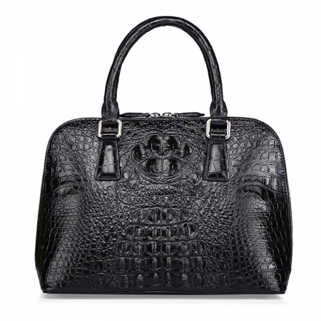Black Classic Genuine Crocodile Handbag, Shoulder Handbag for Women-Front