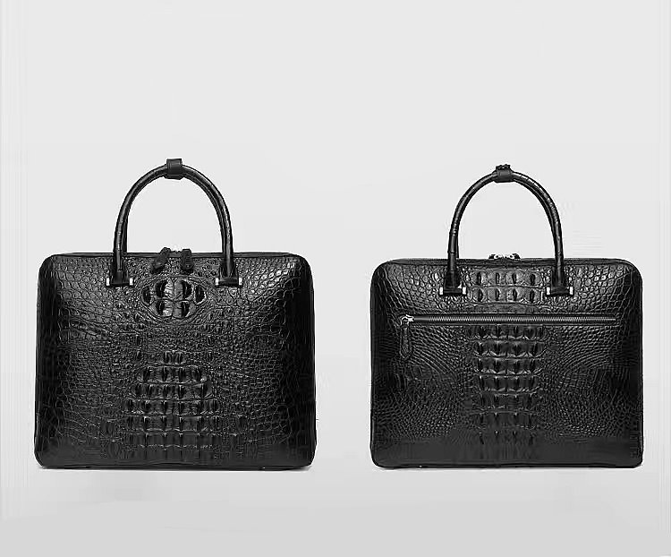 Black Fashion Crocodile Leather Bags for Men