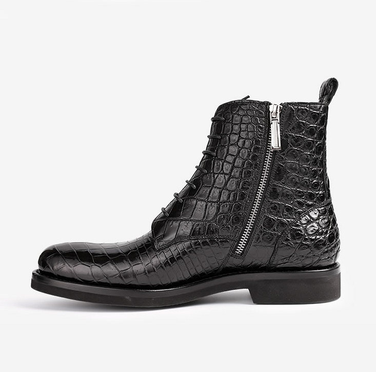 Black Genuine Alligator Boots for Sale