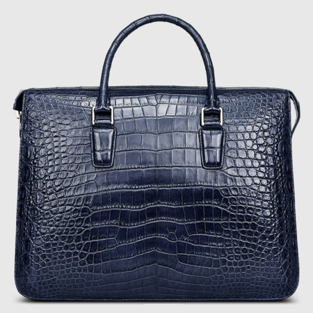 Blue Luxury Alligator Business Briefcase for Men-Front