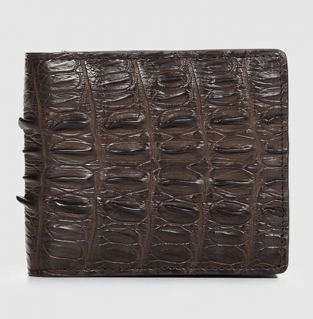 Brown Bifold Genuine Crocodile Wallet-Front