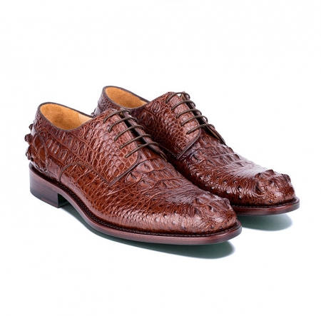 Brown Genuine Crocodile Leather Shoes-Exhibition
