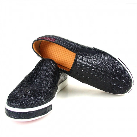 Casual Crocodile Shoes, Black Crocodile Sneakers-Exhibition-1