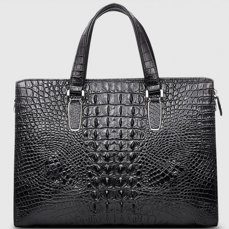 Casual Genuine Crocodile Bag,Crocodile Briefcase Laptop Bag for Men-Back