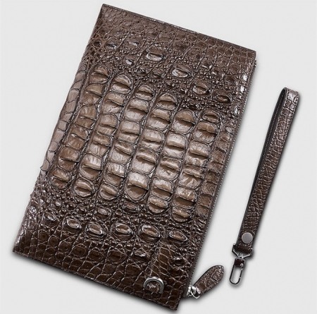 Casual Genuine Crocodile Wallet-Back-Brown