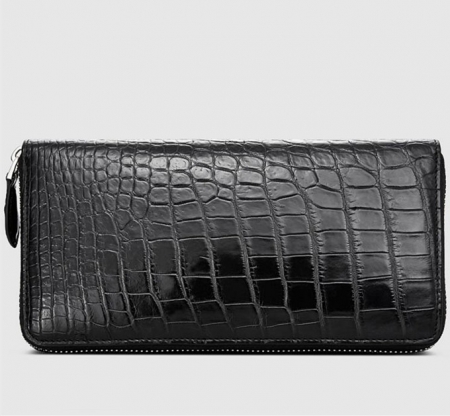 Classic Black Genuine Alligator Wallet-Left