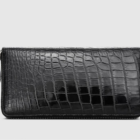 Classic Black Genuine Alligator Wallet-Left