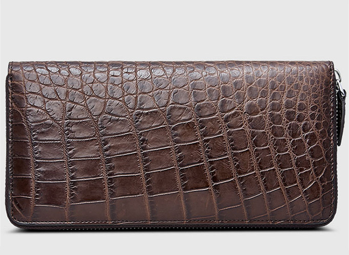 Handmade Black Alligator Wallet, Full Grain Alligator Leather Wallet WL170