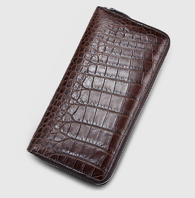 Jacob Genuine American Alligator Leather ID Wallet - Antique Chestnut