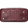 Classic Crocodile Top-Handle Handbag, Crocodile Evening Bag-Wine Red-Bottom