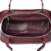 Classic Crocodile Top-Handle Handbag, Crocodile Evening Bag-Wine Red-Inside