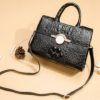 Crocodile Handbag Shoulder Bag Satchel Bag-Black-Exhibition