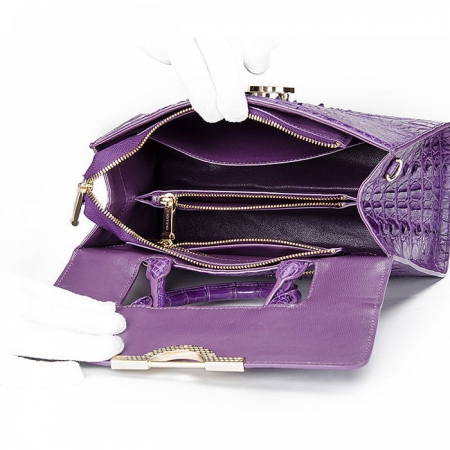 Crocodile Handbag Shoulder Bag Satchel Bag-Inside