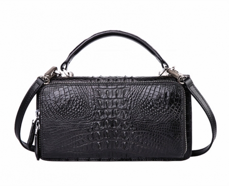 Crocodile Leather Clutch Evening Bag, Small Crocodile Leather Handbag-Back