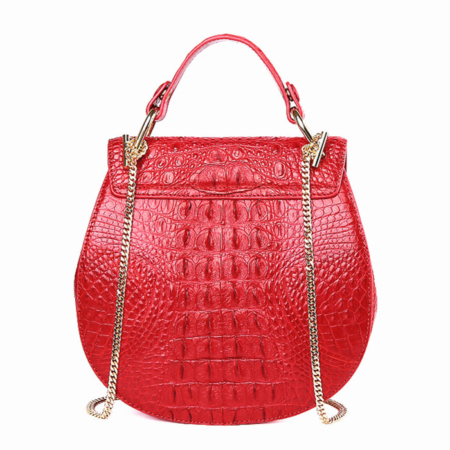 Crocodile Leather Evening Handbag, Crocodile Leather Wrist Bag-Back