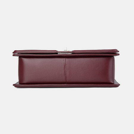 Crocodile Leather Purse, Crocodile Leather Clutch-Wine Red-Bottom