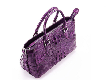 Crocodile Leather Shoulder Bag, Crocodile Leather Designer Handbag-Top