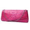 Crocodile Purse, Crocodile Shoulder Clutch-Pink