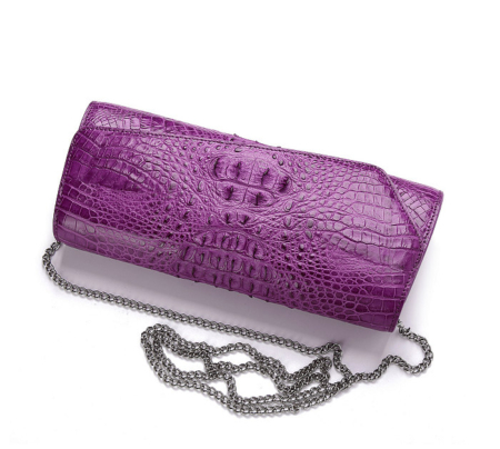 Crocodile Purse, Crocodile Shoulder Clutch-Strap