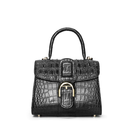 Elegant High-end Crocodile Handbag Purse Crossbody Bag-Black