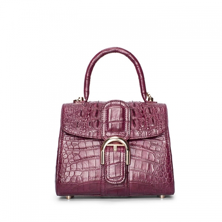 Elegant High-end Crocodile Handbag Purse Crossbody Bag-Purple