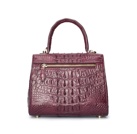 Elegant High-end Crocodile Handbag Purse Crossbody Bag-Purple-Back