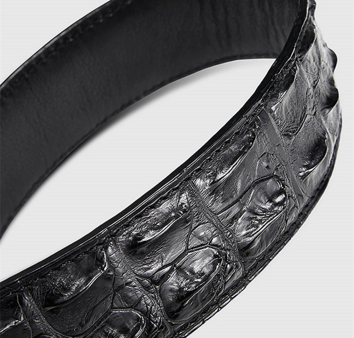 Gray/Black Genuine Double Side Alligator Crocodile Leather Belt